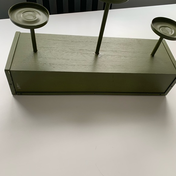 Rae Dunn Happy Fall Y’all green wooden block candlestick holder stand decor - Picture 10 of 10